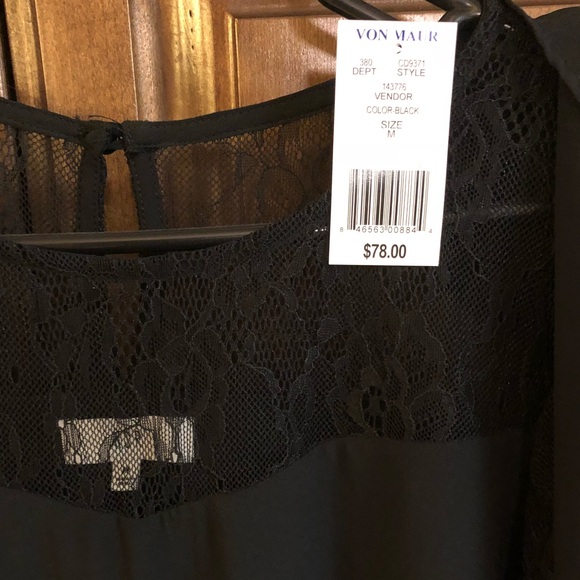 NSR Black Shift Dress with Lace - Picture 3 of 4